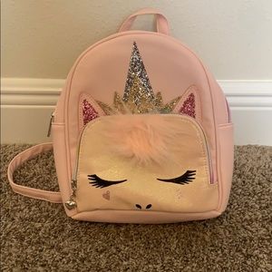 Mini Faux Leather Unicorn Backpack